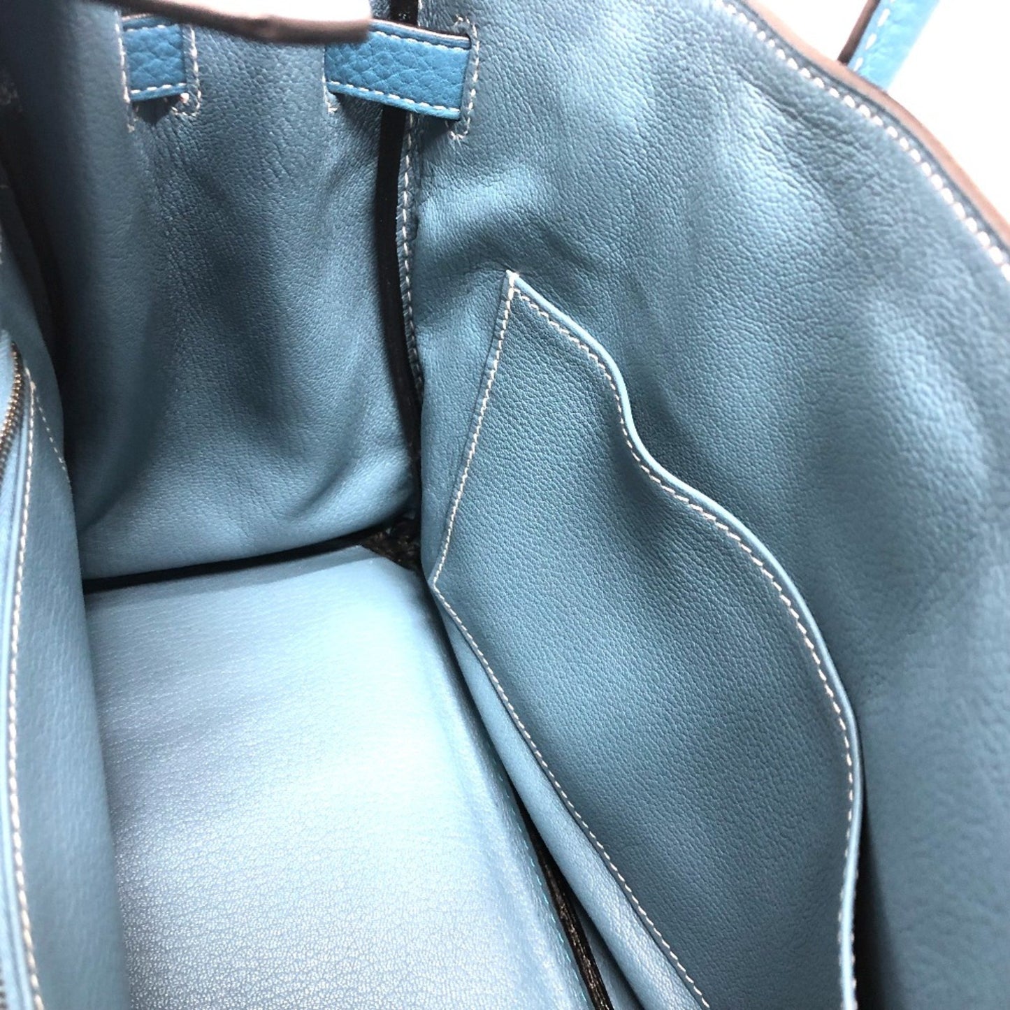 Hermès Birkin 30 Blue Leather Hand Bag