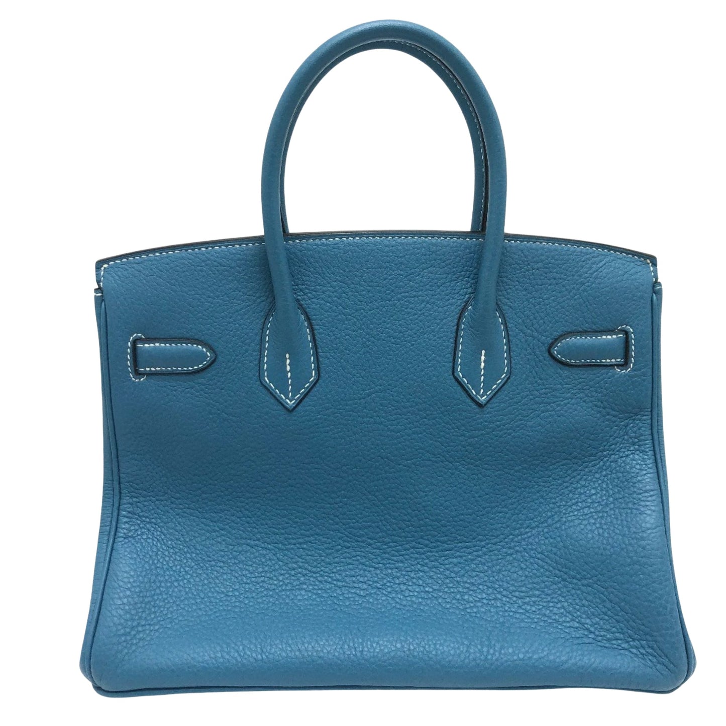 Hermès Birkin 30 Blue Leather Hand Bag