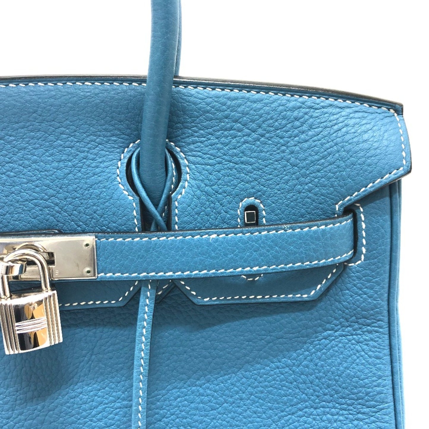 Hermès Birkin 30 Blue Leather Hand Bag