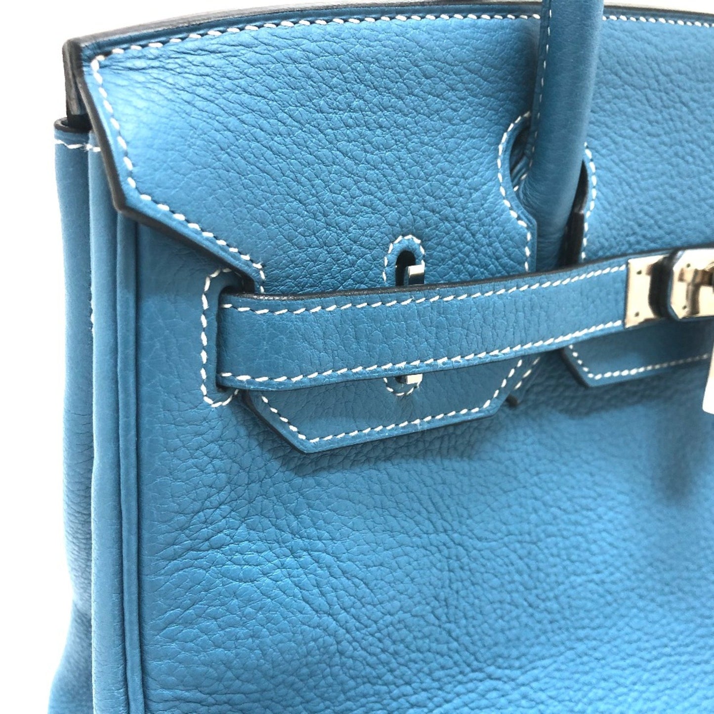 Hermès Birkin 30 Blue Leather Hand Bag