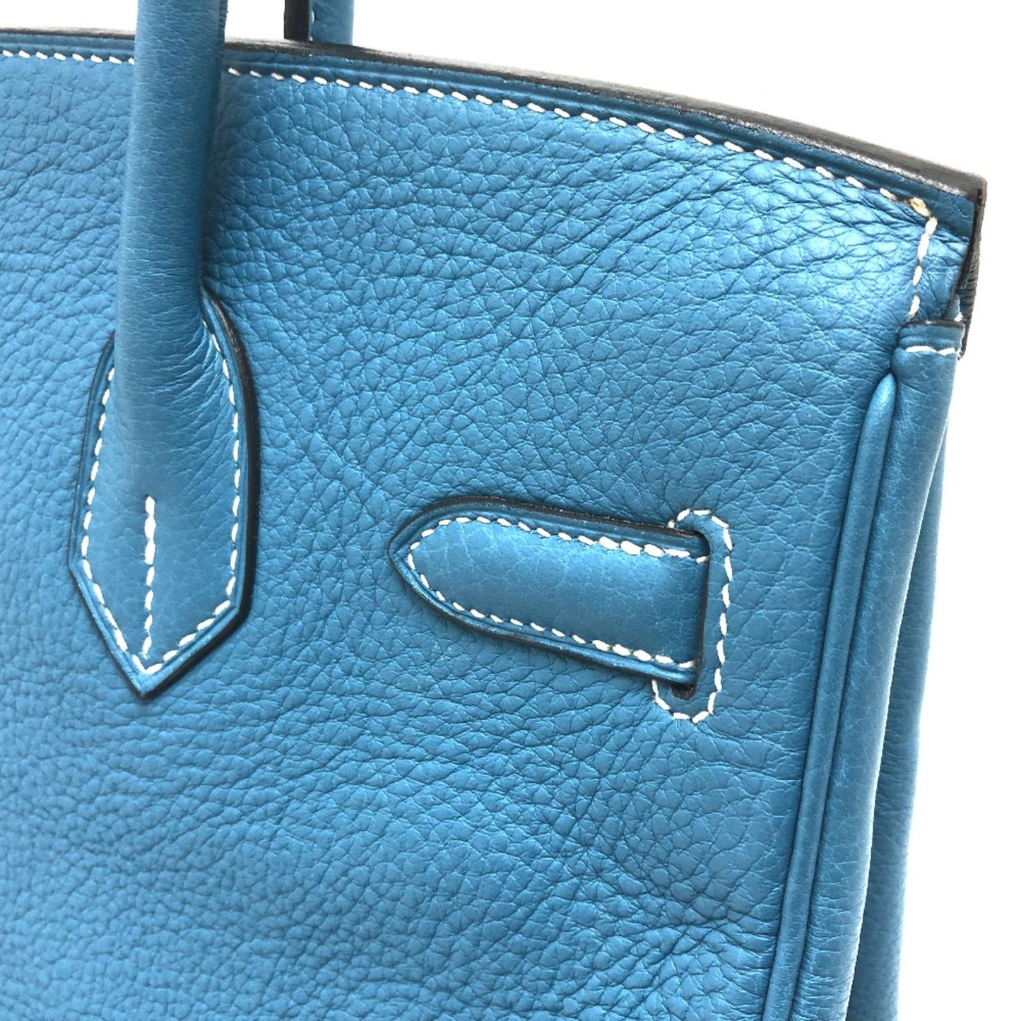 Hermès Birkin 30 Blue Leather Hand Bag