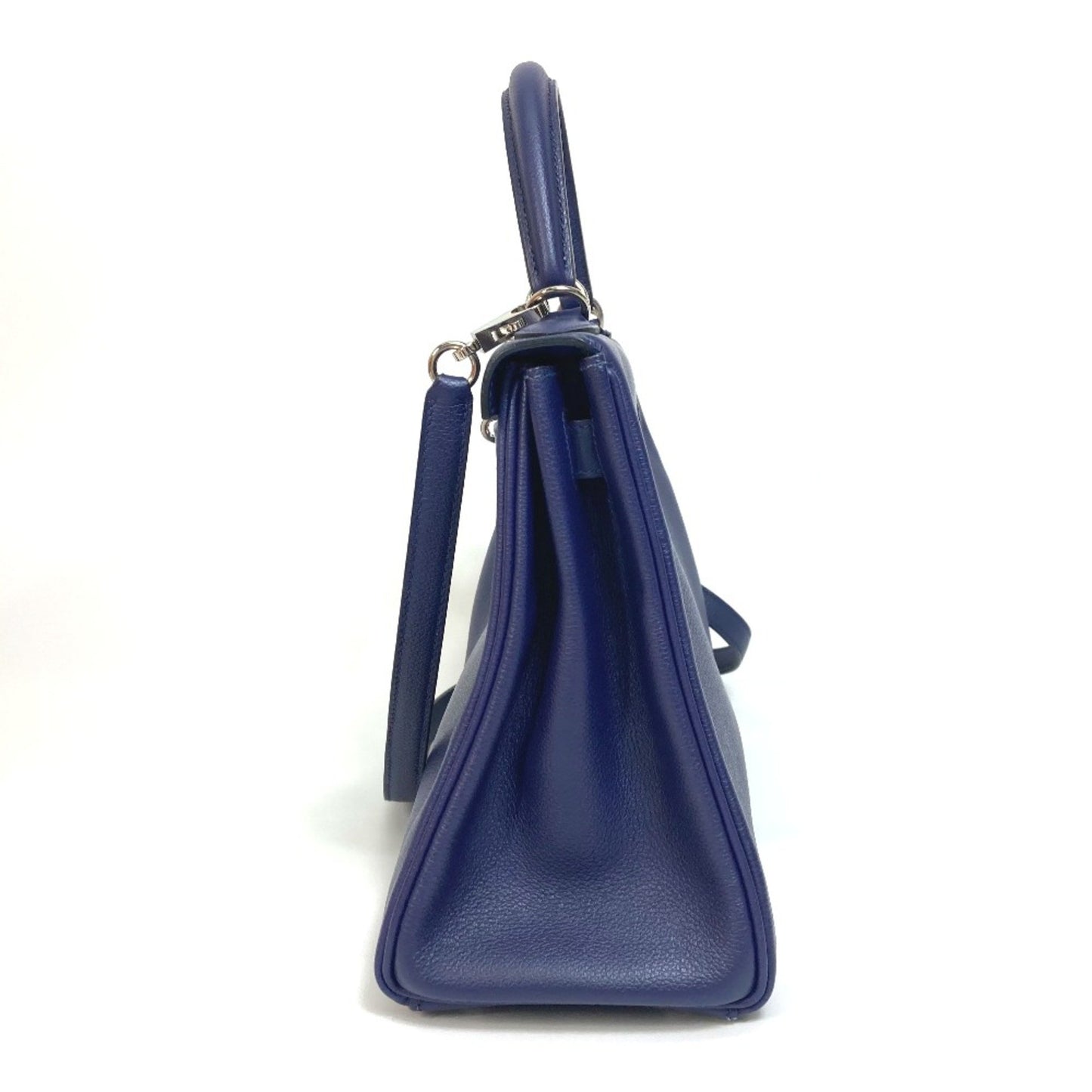 Hermès Kelly 28 Blue Leather Hand Bag