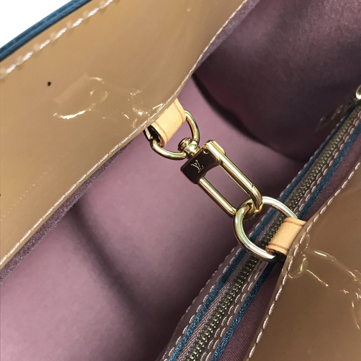 Louis Vuitton Monogram Beige Patent Leather Tote Bag