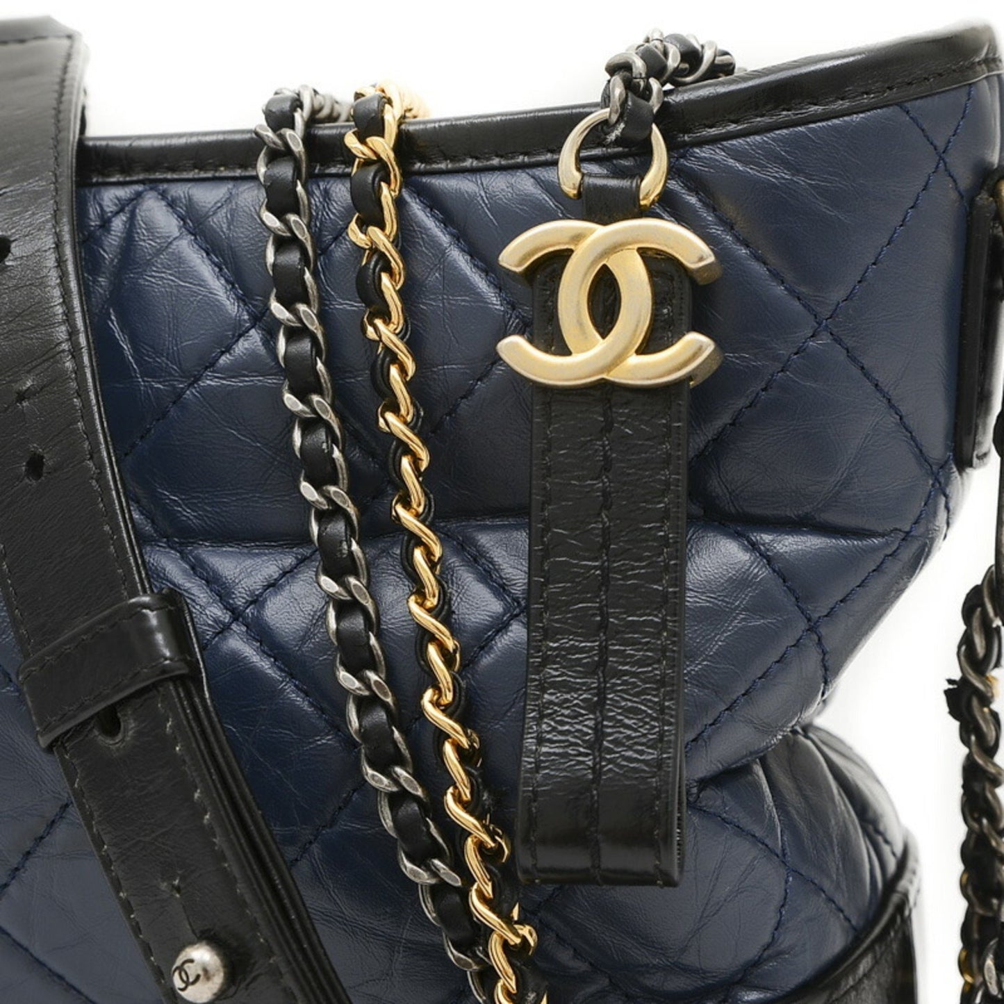 Chanel Gabrielle Black Leather Shoulder Bag