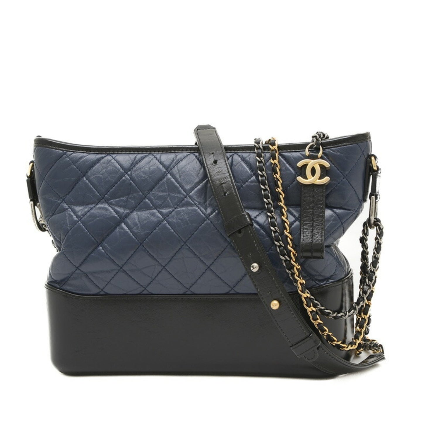 Chanel Gabrielle Black Leather Shoulder Bag