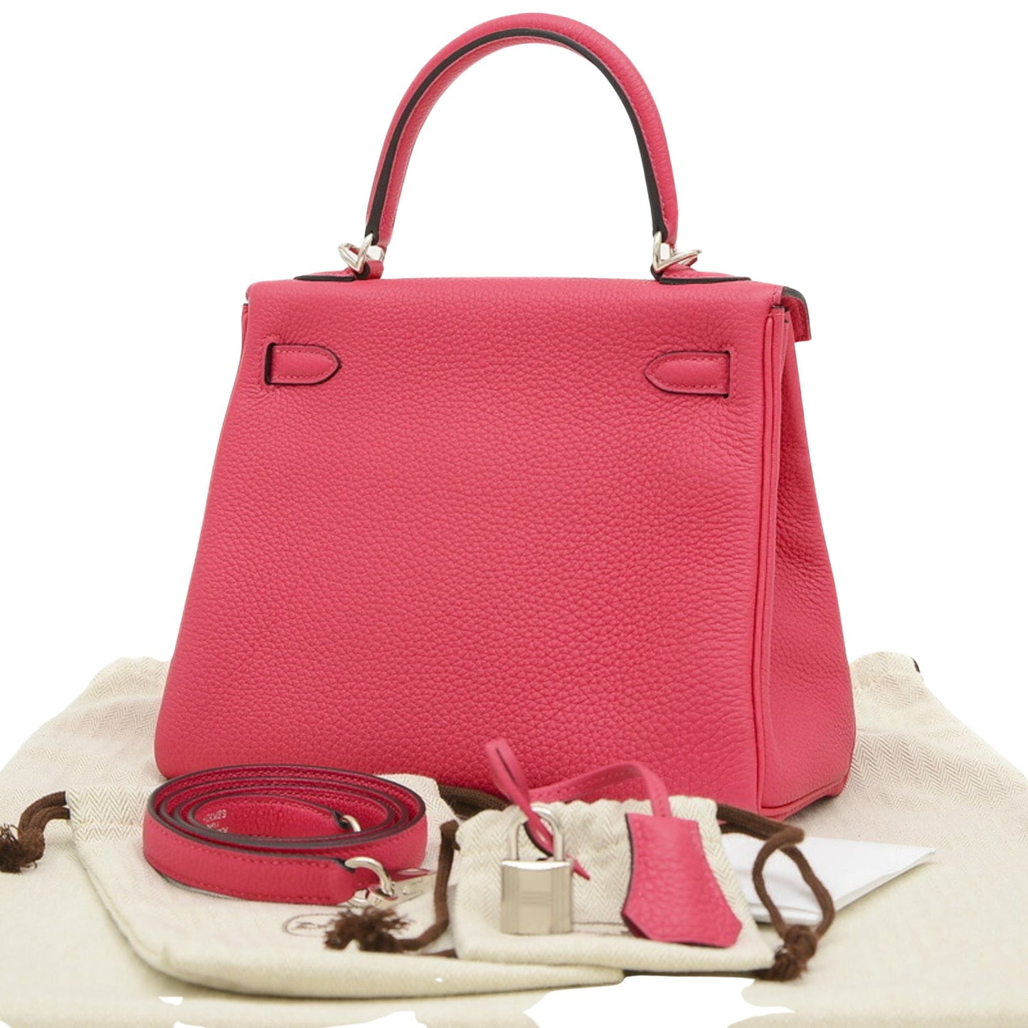 Hermès Kelly 25 Pink Leather Hand Bag