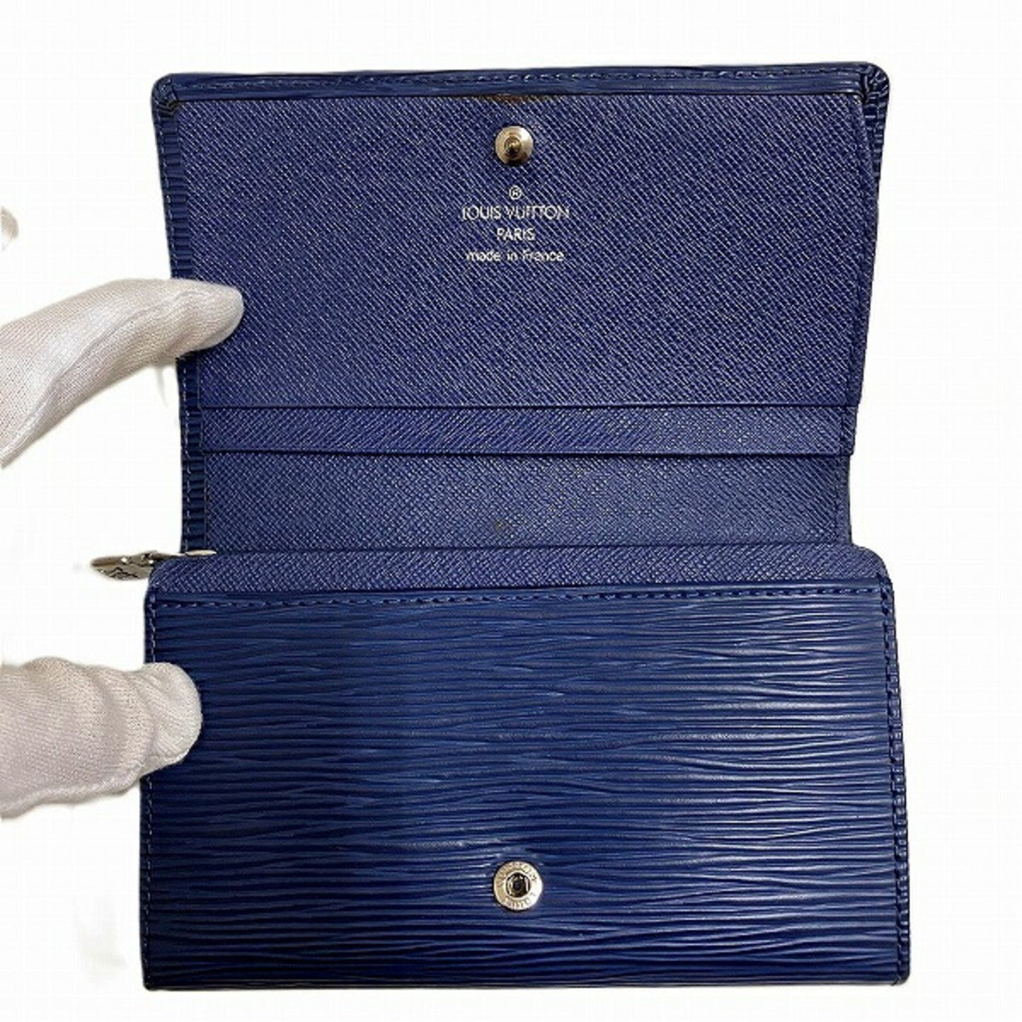 Louis Vuitton Trésor Navy Leather Wallet Accessories