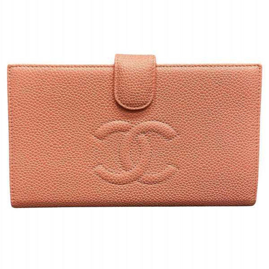 Chanel Logo CC Orange Leather Wallet Accessories