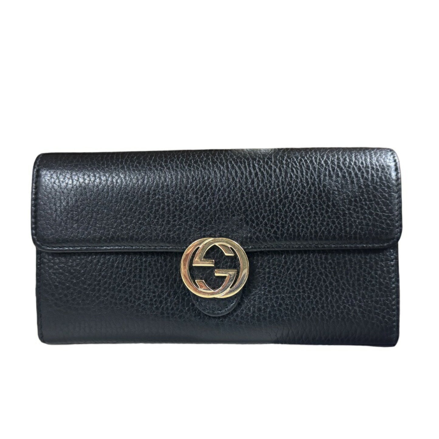 Gucci Interlocking G Black Leather Wallet Accessories