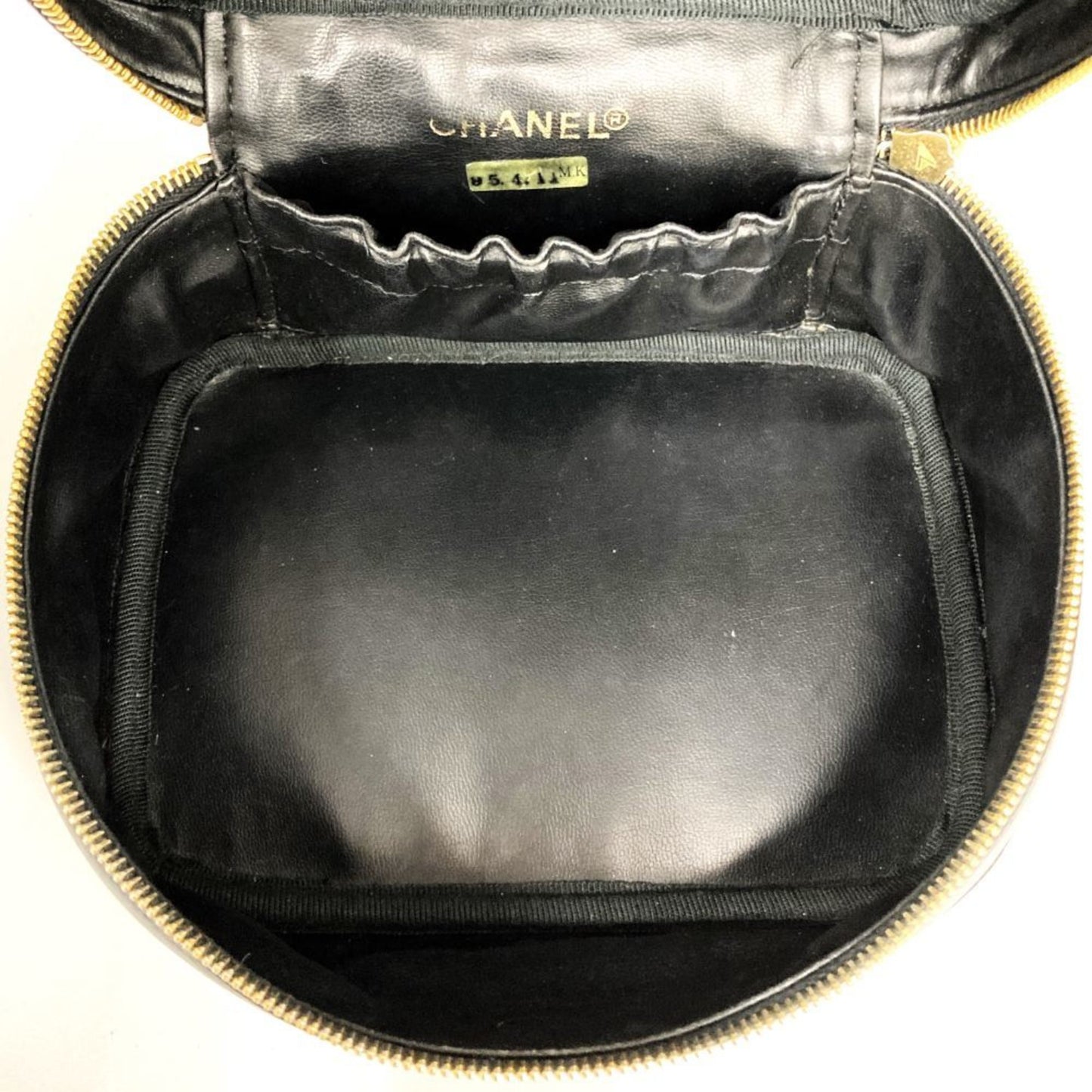 Chanel Vanity Black Leather Hand Bag