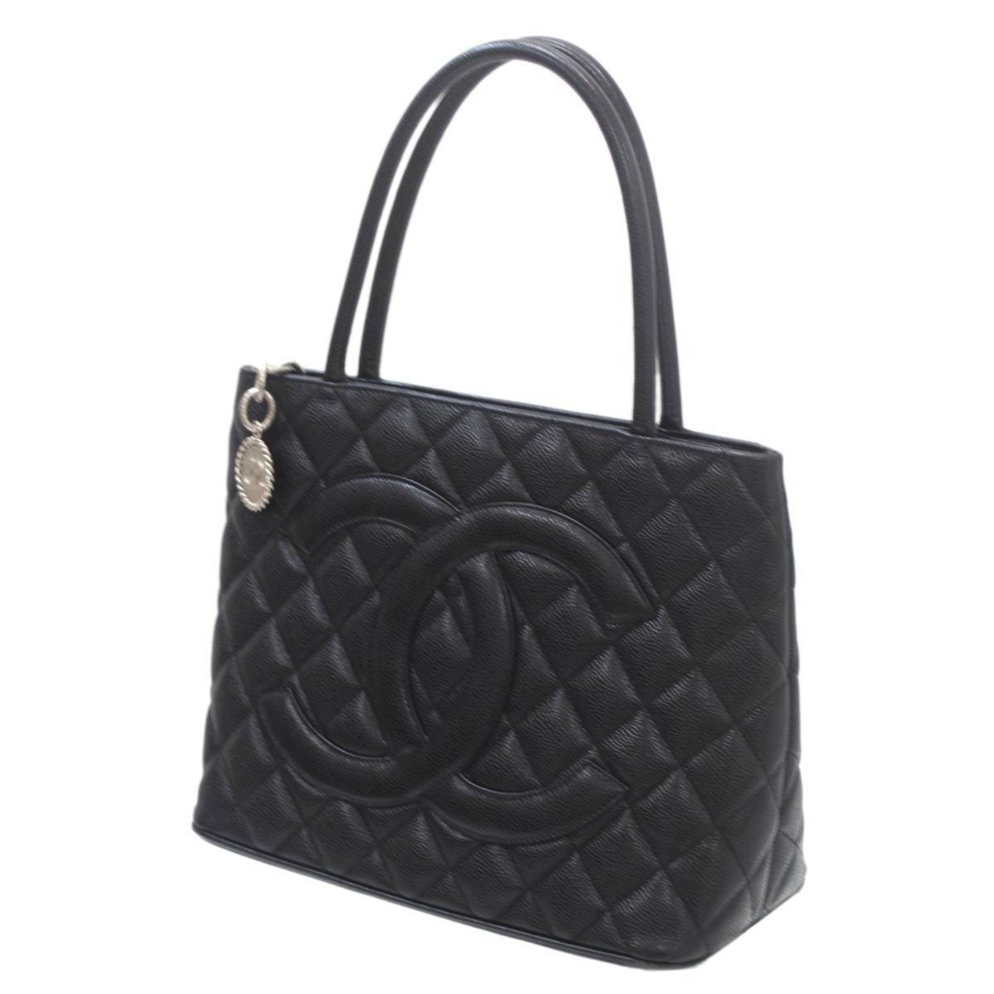 Chanel Medaillon Black Leather Tote Bag