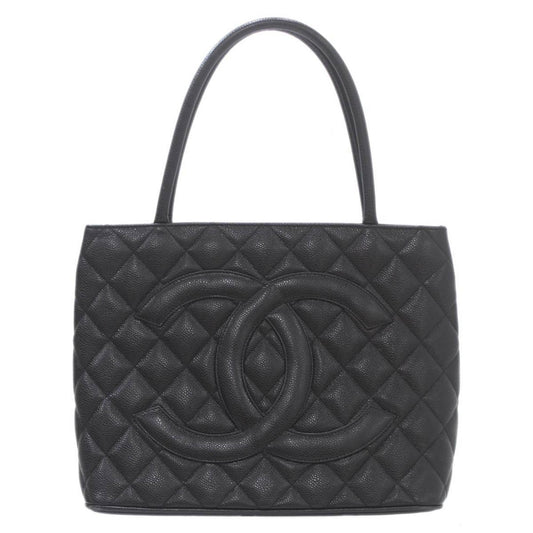 Chanel Medaillon Black Leather Tote Bag