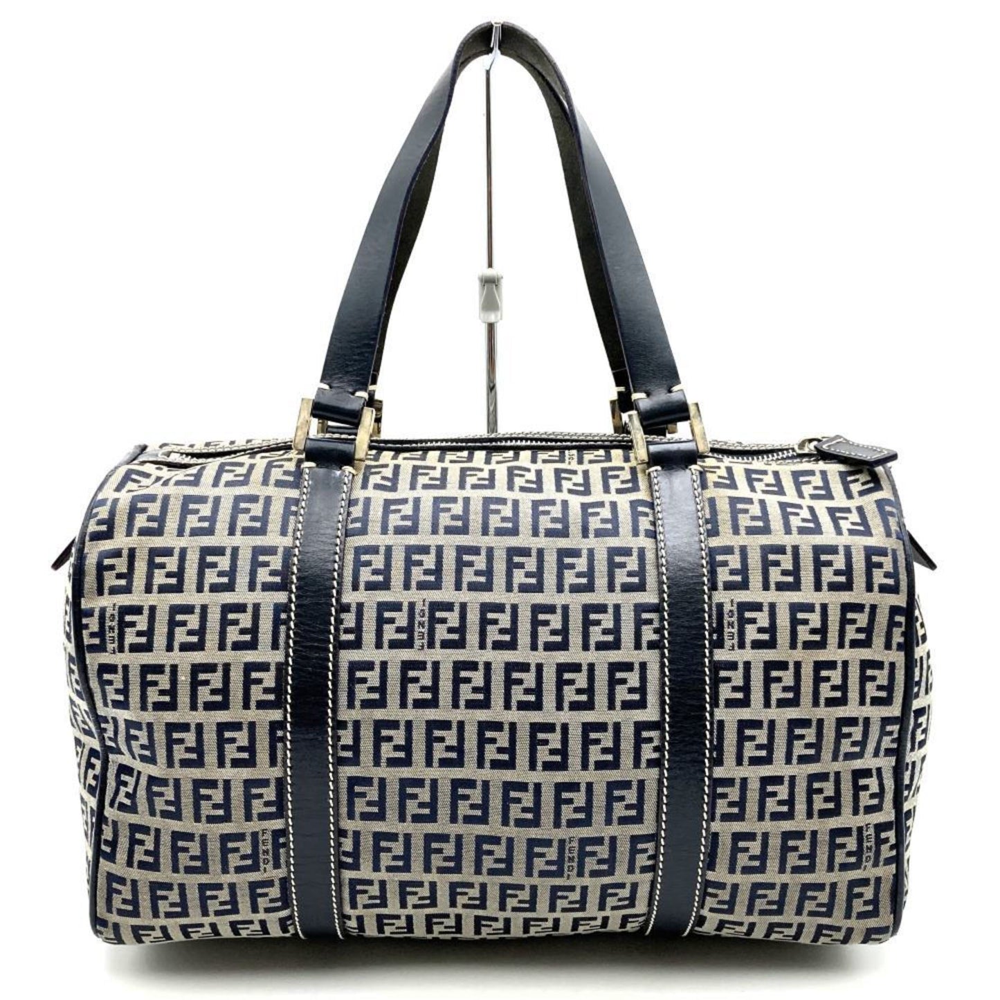 Fendi Zucchino Navy Canvas Travel Bag