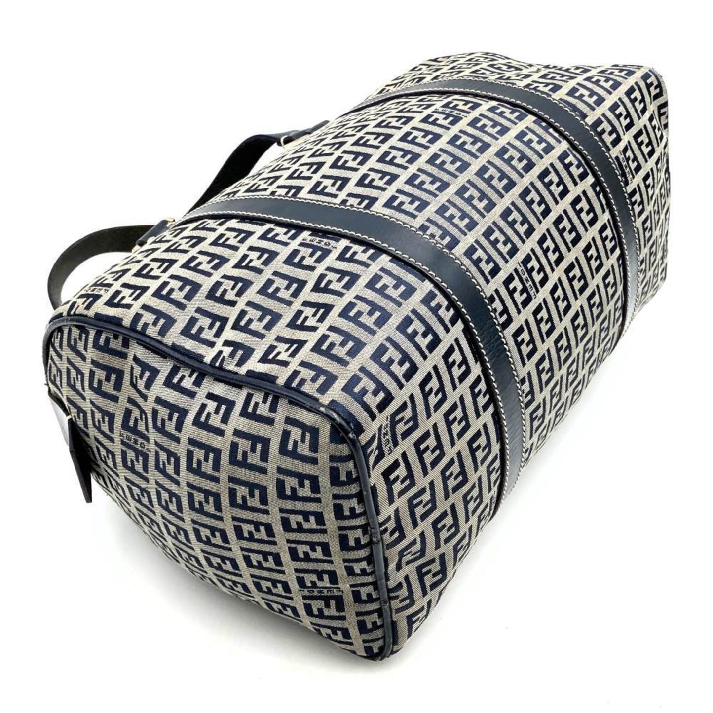 Fendi Zucchino Navy Canvas Travel Bag