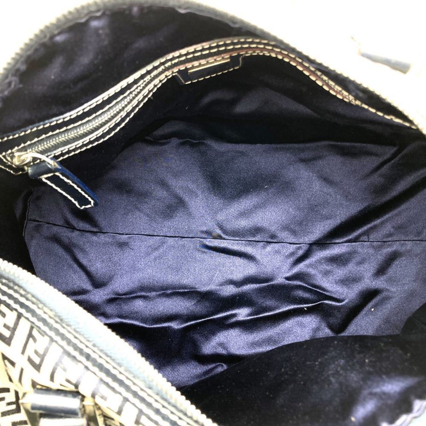 Fendi Zucchino Navy Canvas Travel Bag