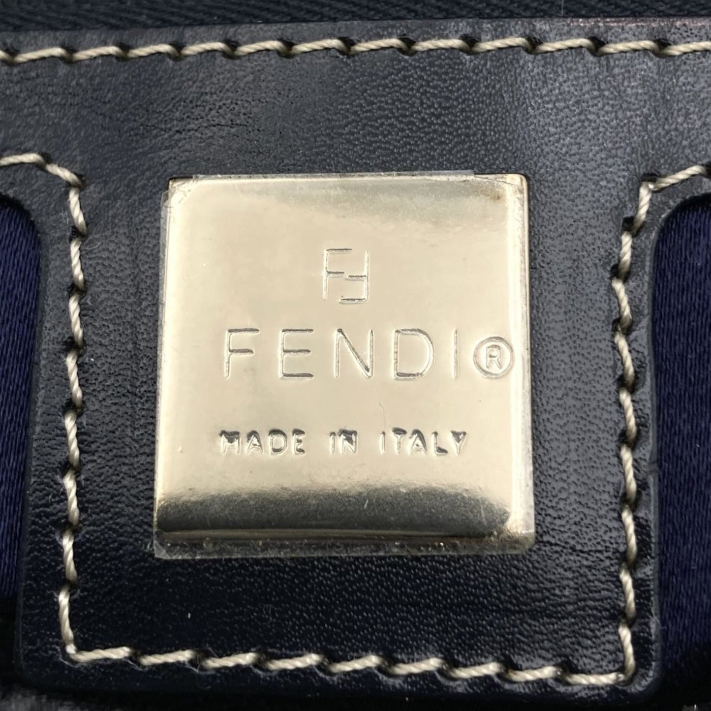 Fendi Zucchino Navy Canvas Travel Bag