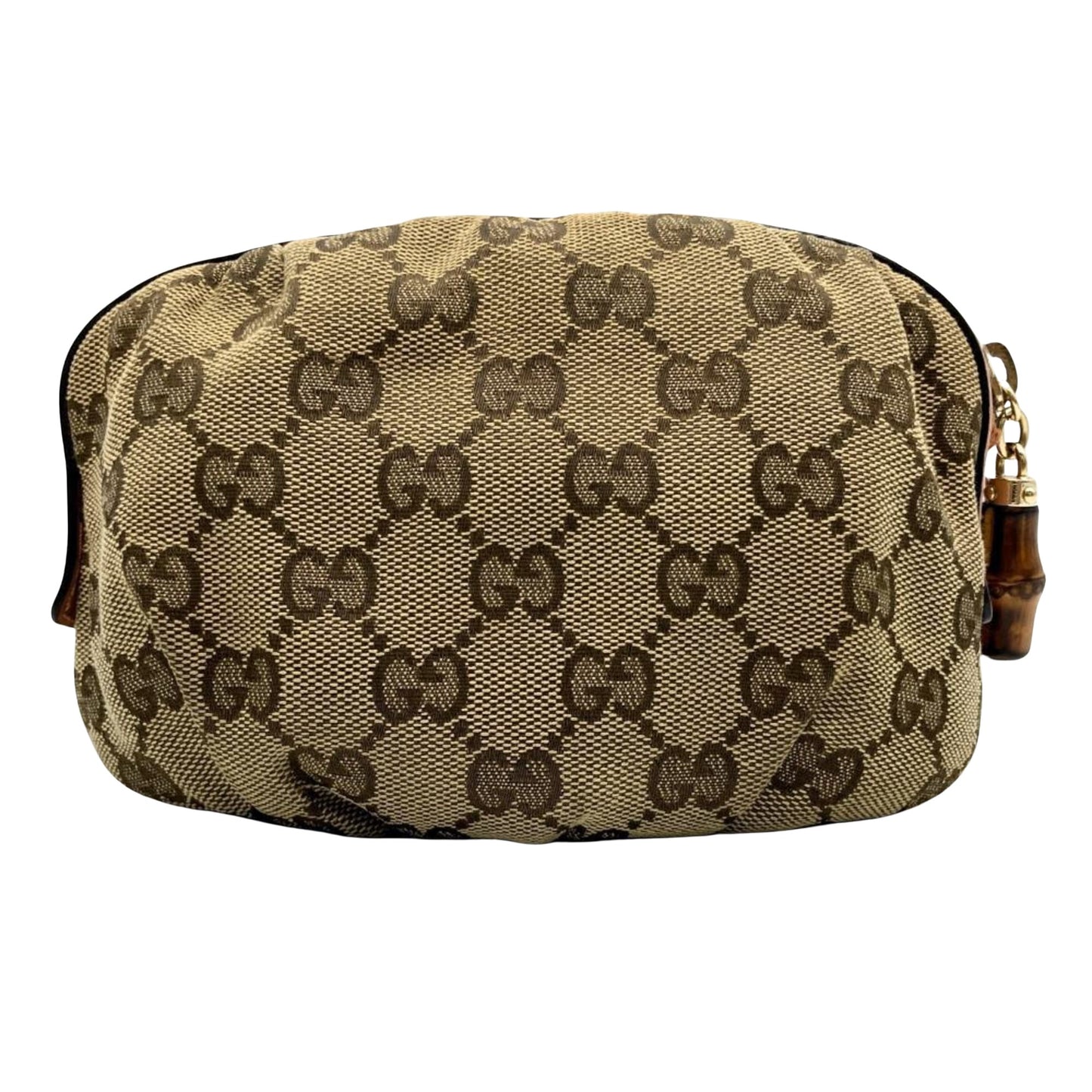 Gucci Bamboo Brown Canvas Clutch Bag