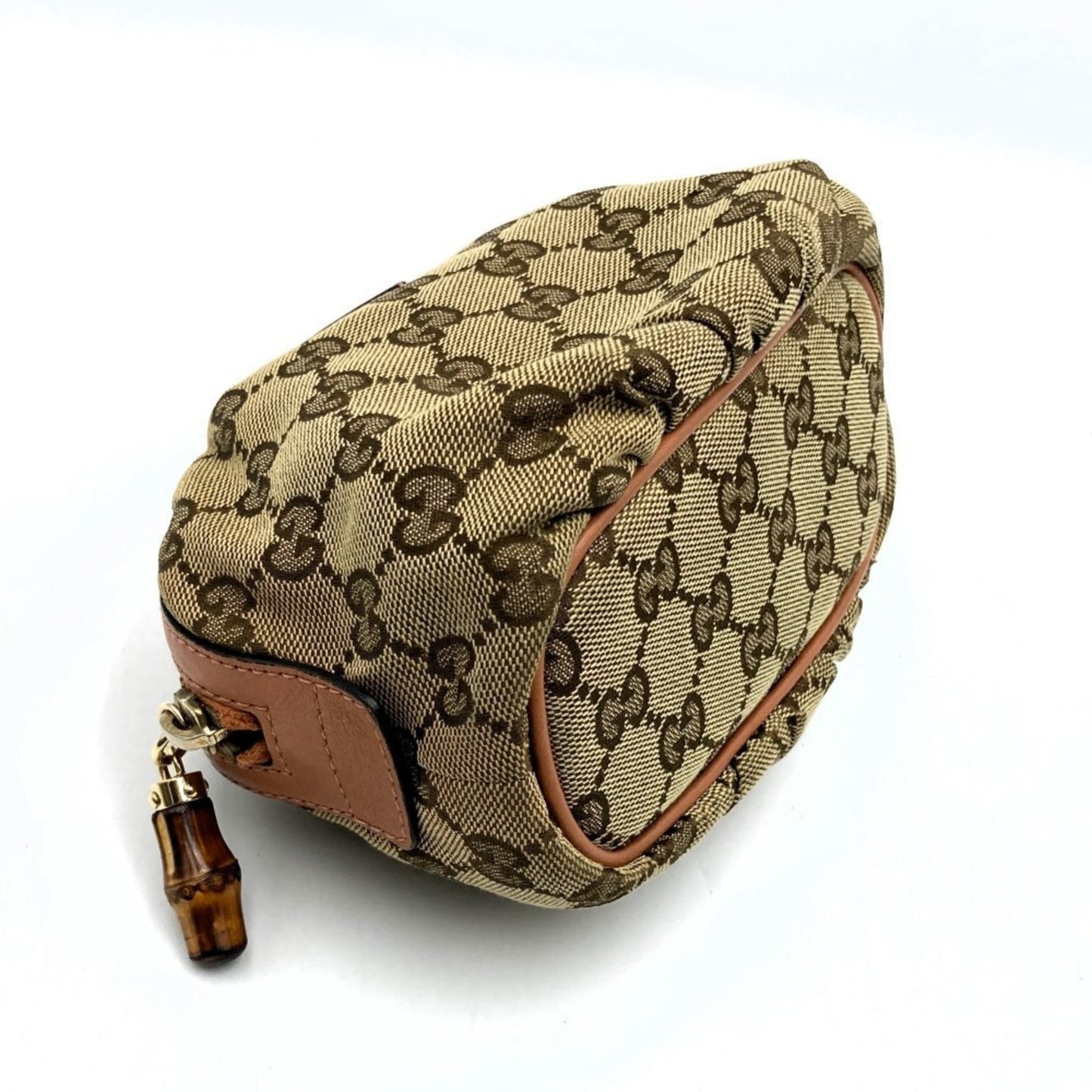 Gucci Bamboo Brown Canvas Clutch Bag