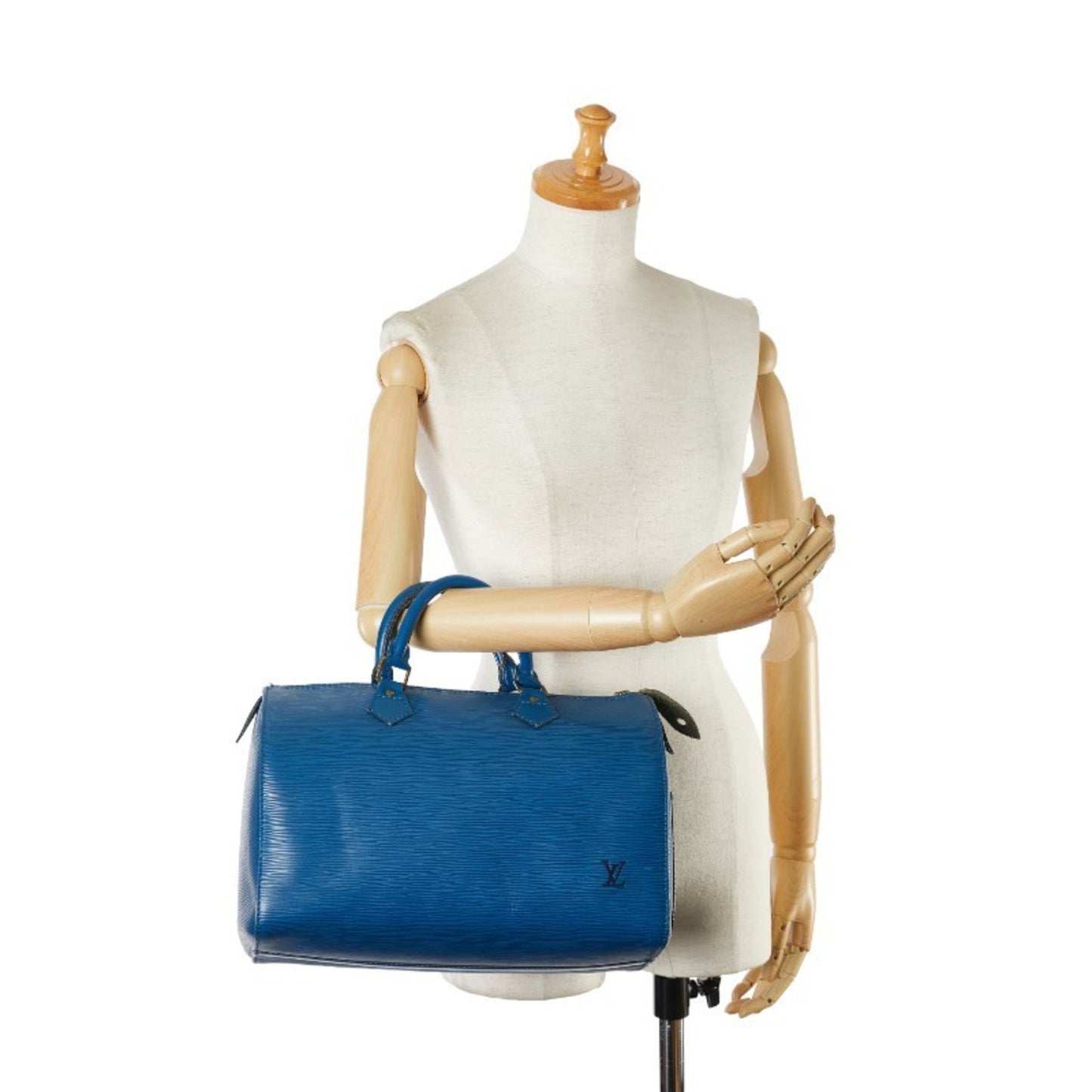 Louis Vuitton Speedy 30 Blue Leather Hand Bag