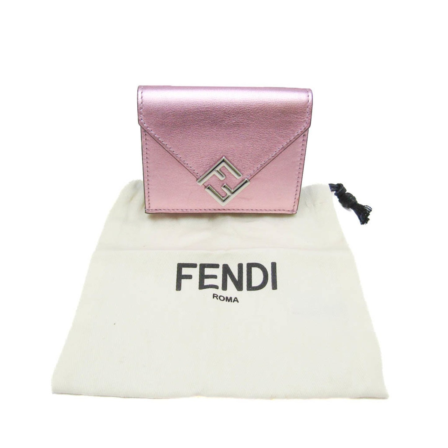 Fendi FF Pink Leather Wallet Accessories