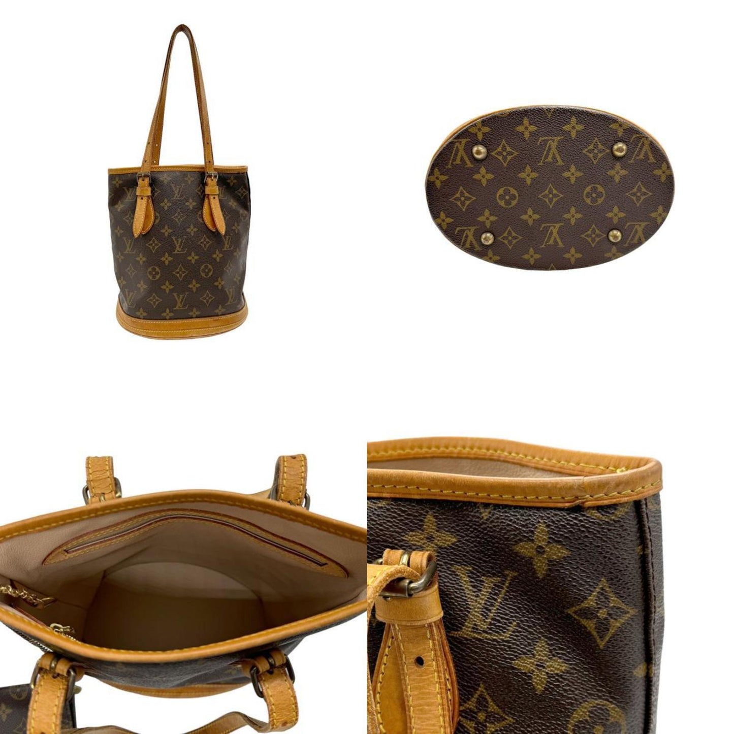 Louis Vuitton Bucket Brown Canvas Shoulder Bag