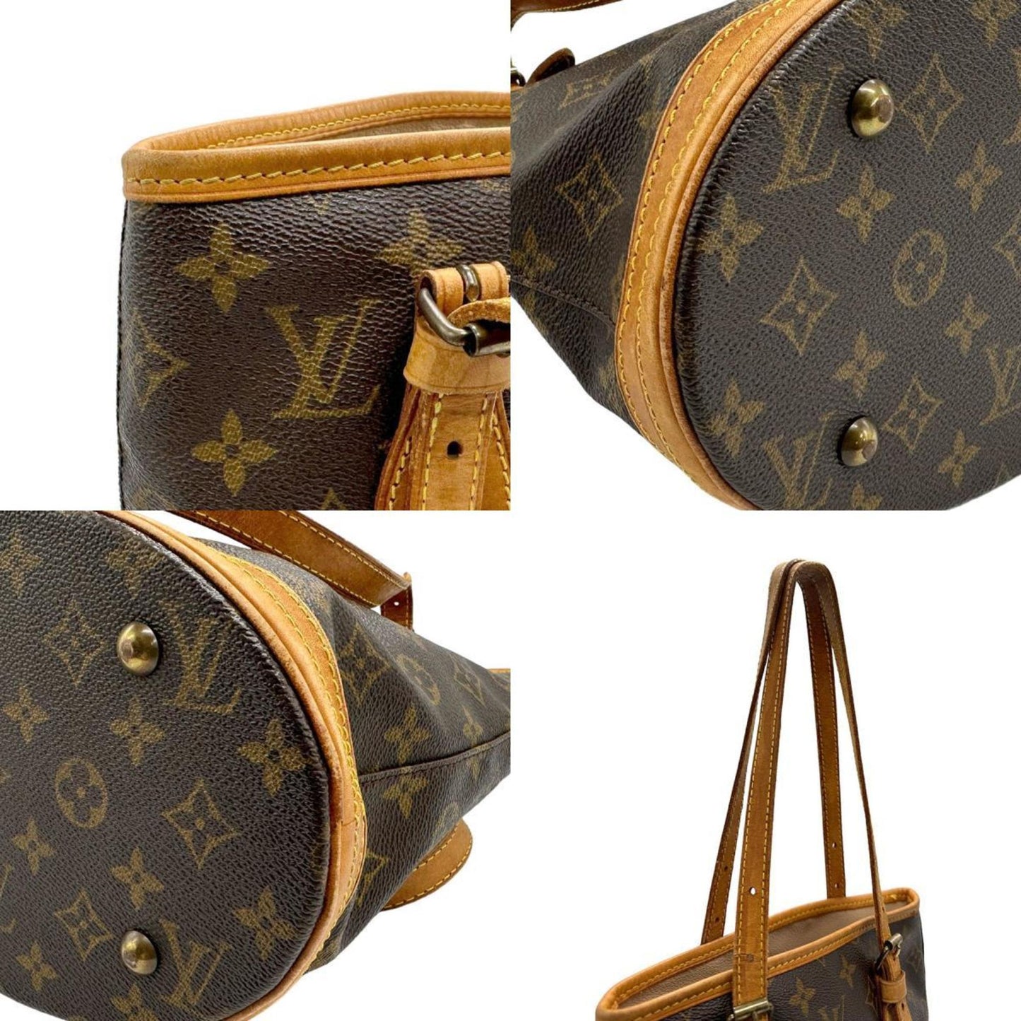 Louis Vuitton Bucket Brown Canvas Shoulder Bag