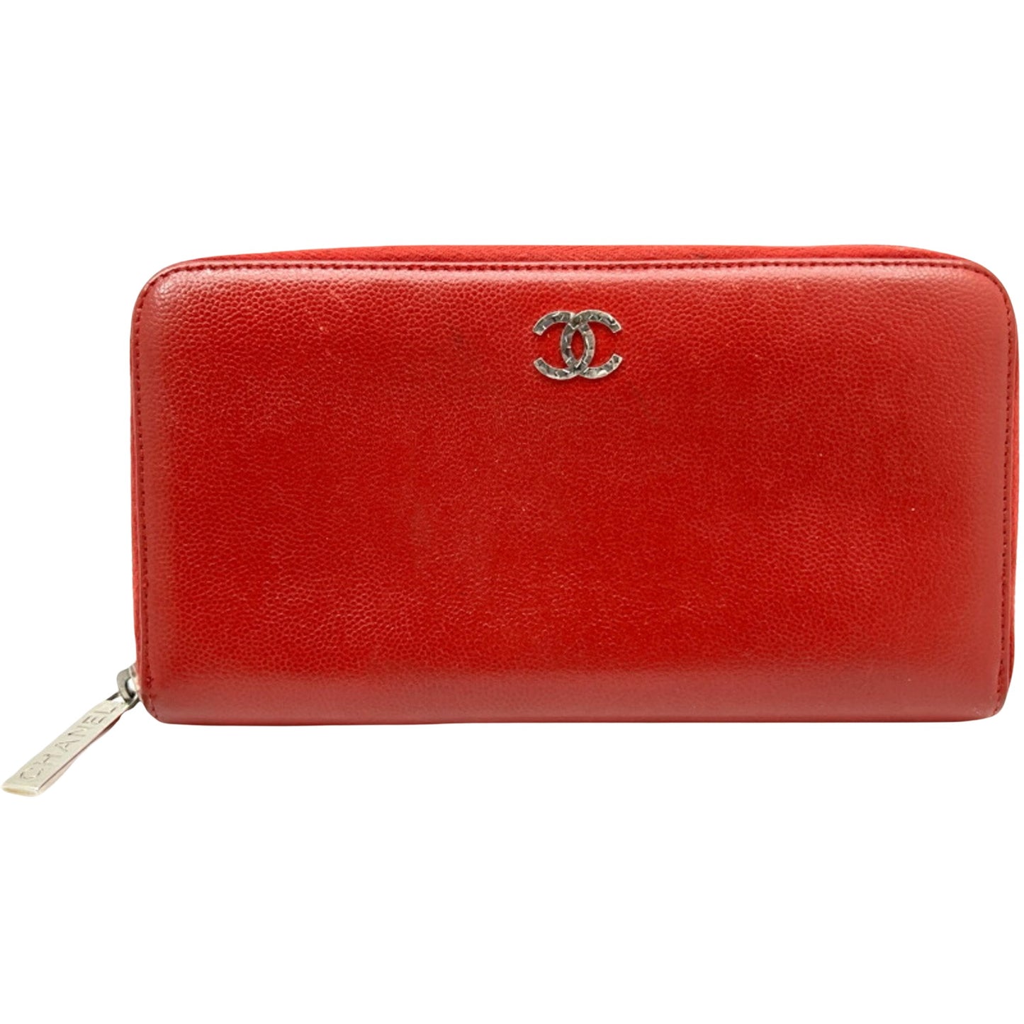 Chanel Logo CC Red Leather Wallet Accessories