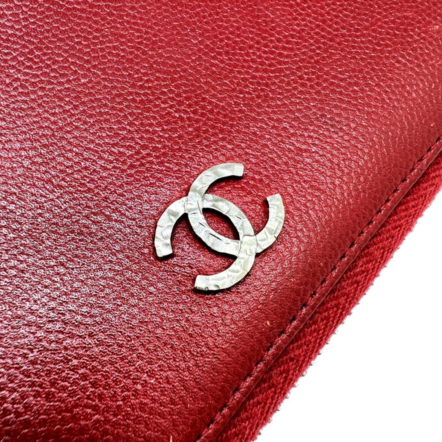 Chanel Logo CC Red Leather Wallet Accessories