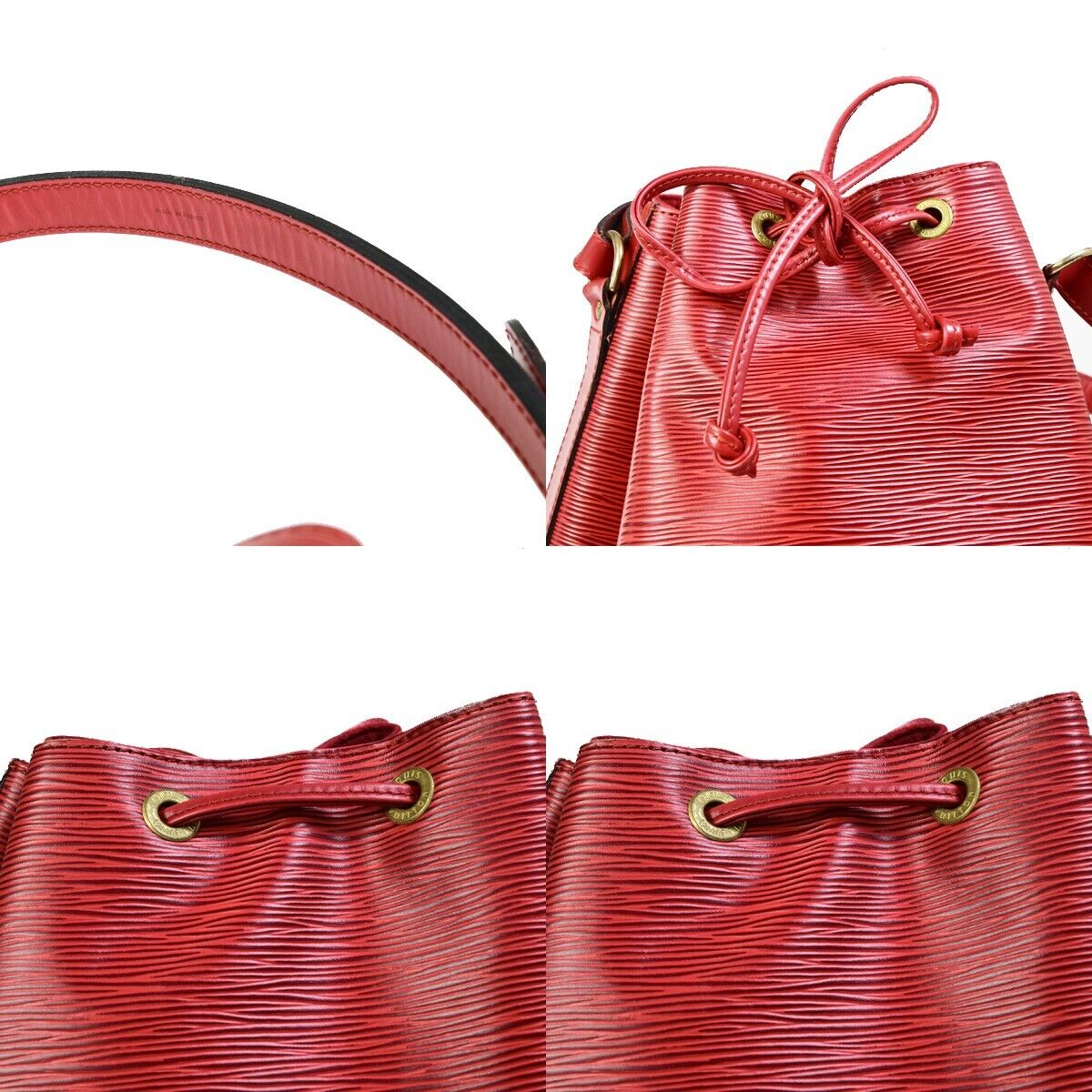 Louis Vuitton Noe Red Leather Shoulder Bag