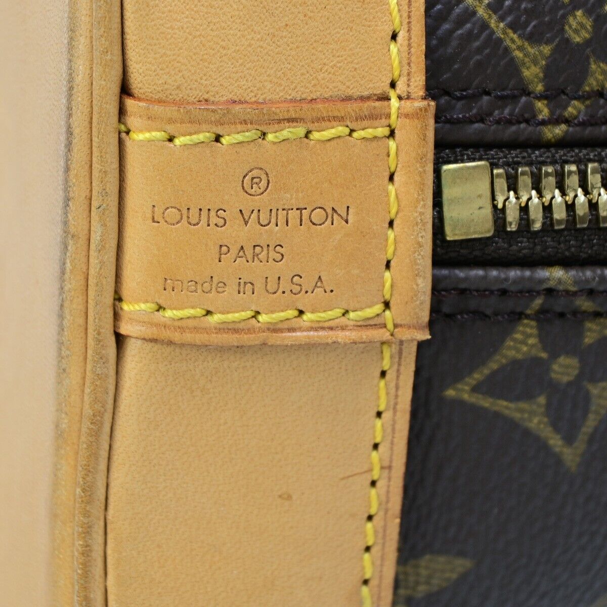 Louis Vuitton Alma Brown Canvas Hand Bag