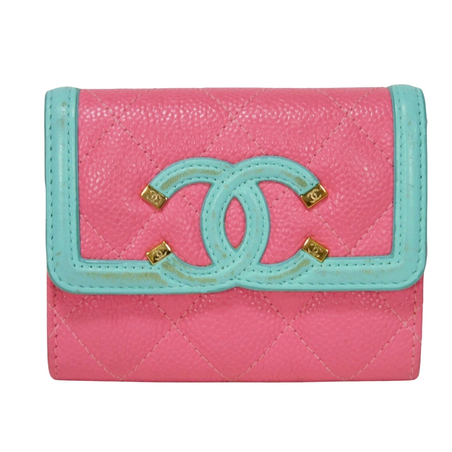 Chanel CC Filigree Pink Pony-style Calfskin Wallet Accessories