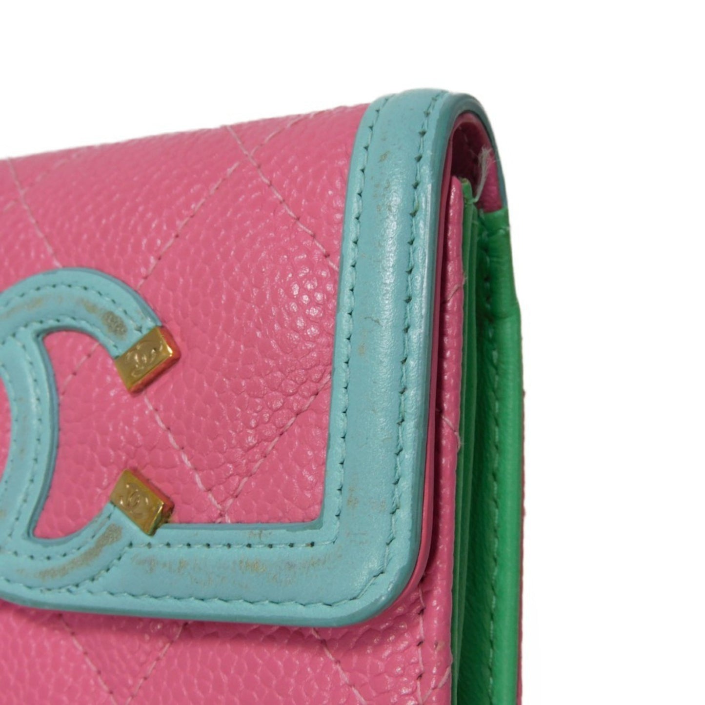 Chanel CC Filigree Pink Pony-style Calfskin Wallet Accessories