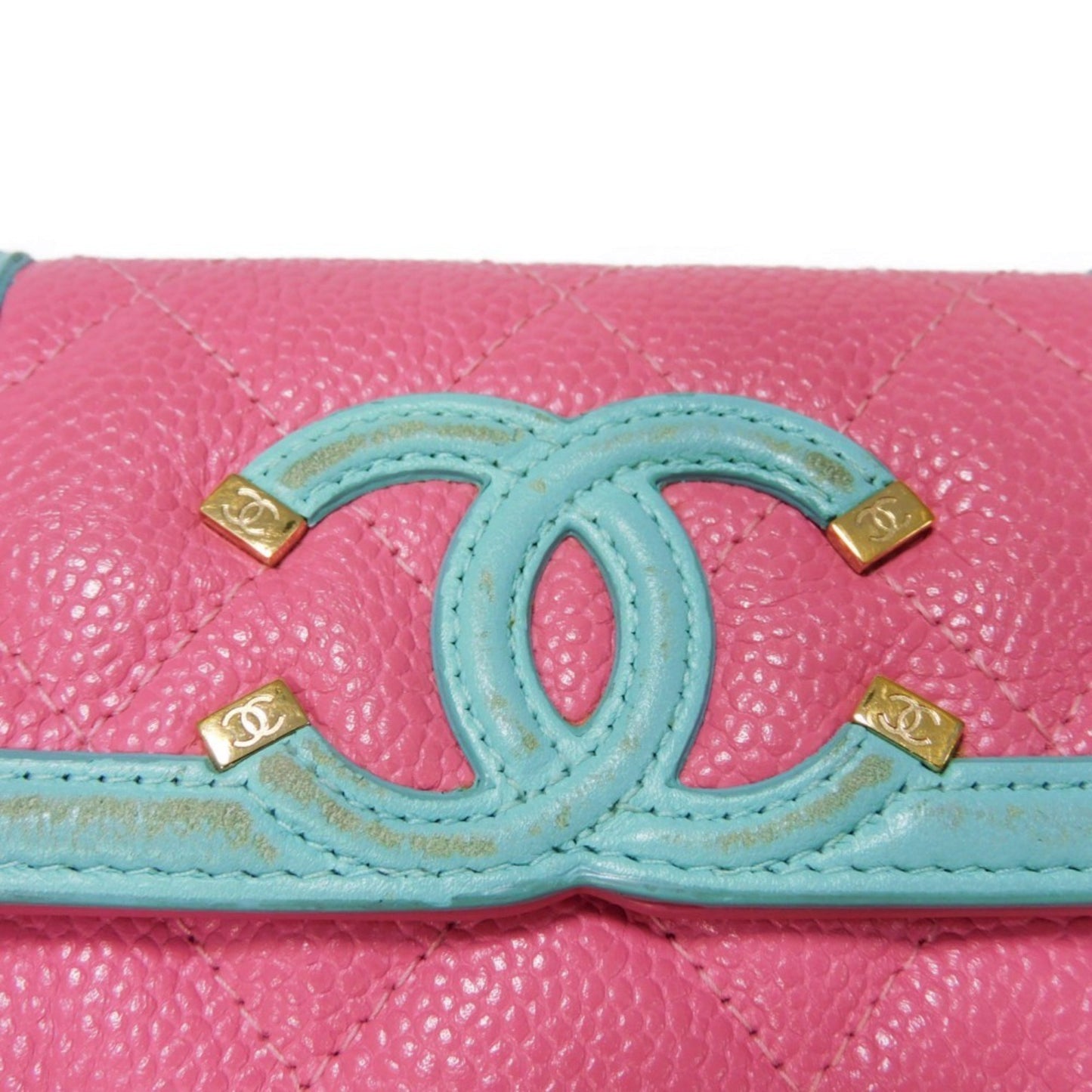 Chanel CC Filigree Pink Pony-style Calfskin Wallet Accessories