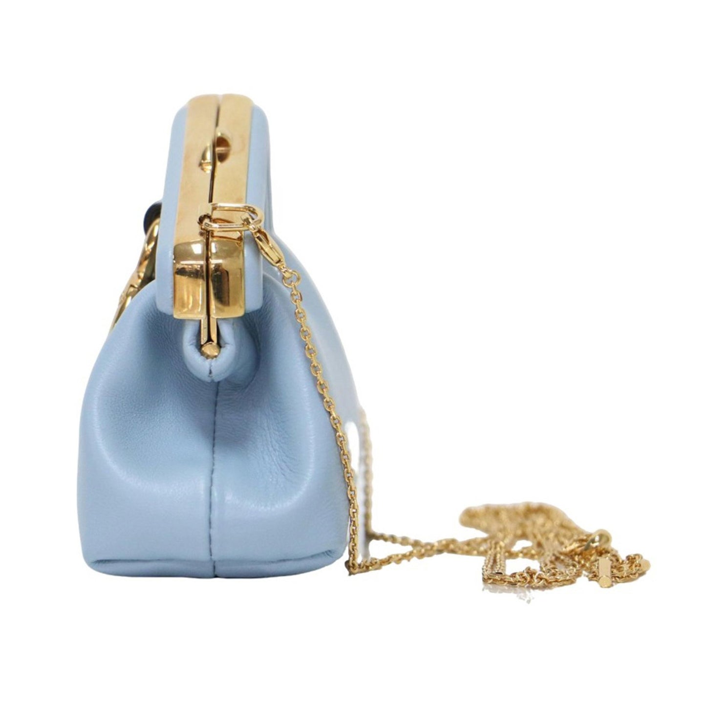 Fendi First Blue Leather Clutch Bag