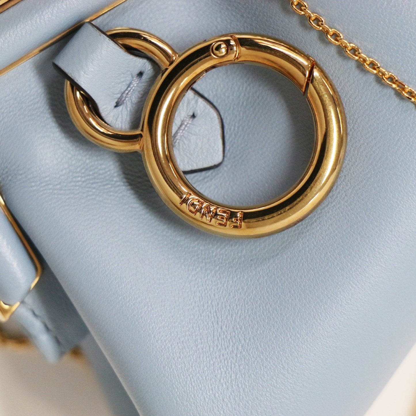 Fendi First Blue Leather Clutch Bag