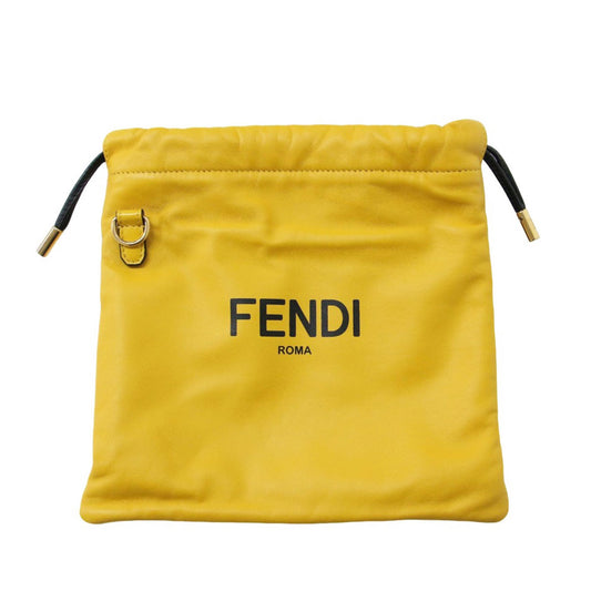 Fendi Yellow Leather Shoulder Bag