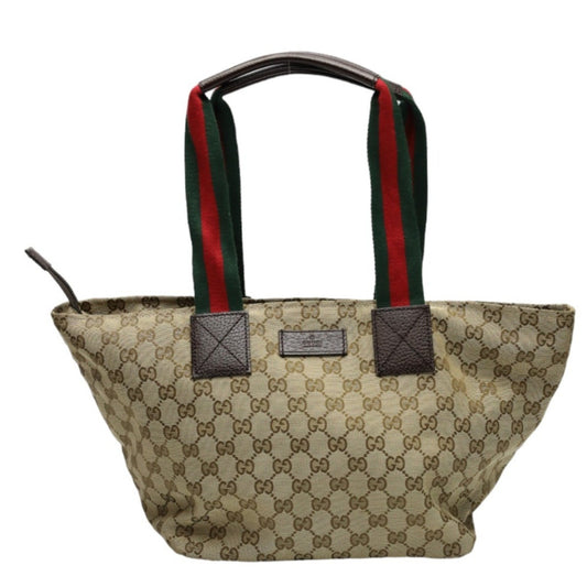 Gucci Sherry Beige Canvas Hand Bag