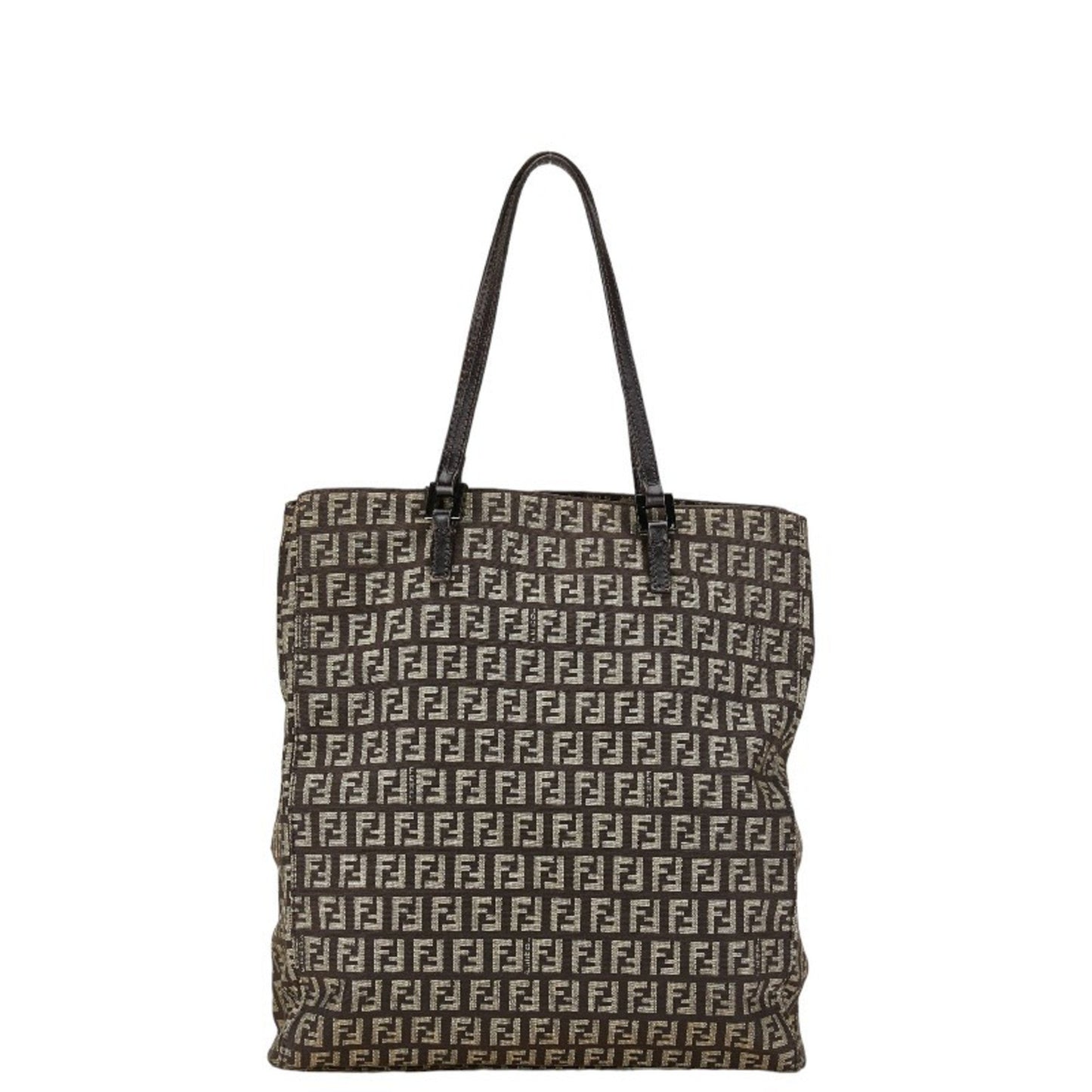 Fendi Zucchino Brown Canvas Tote Bag