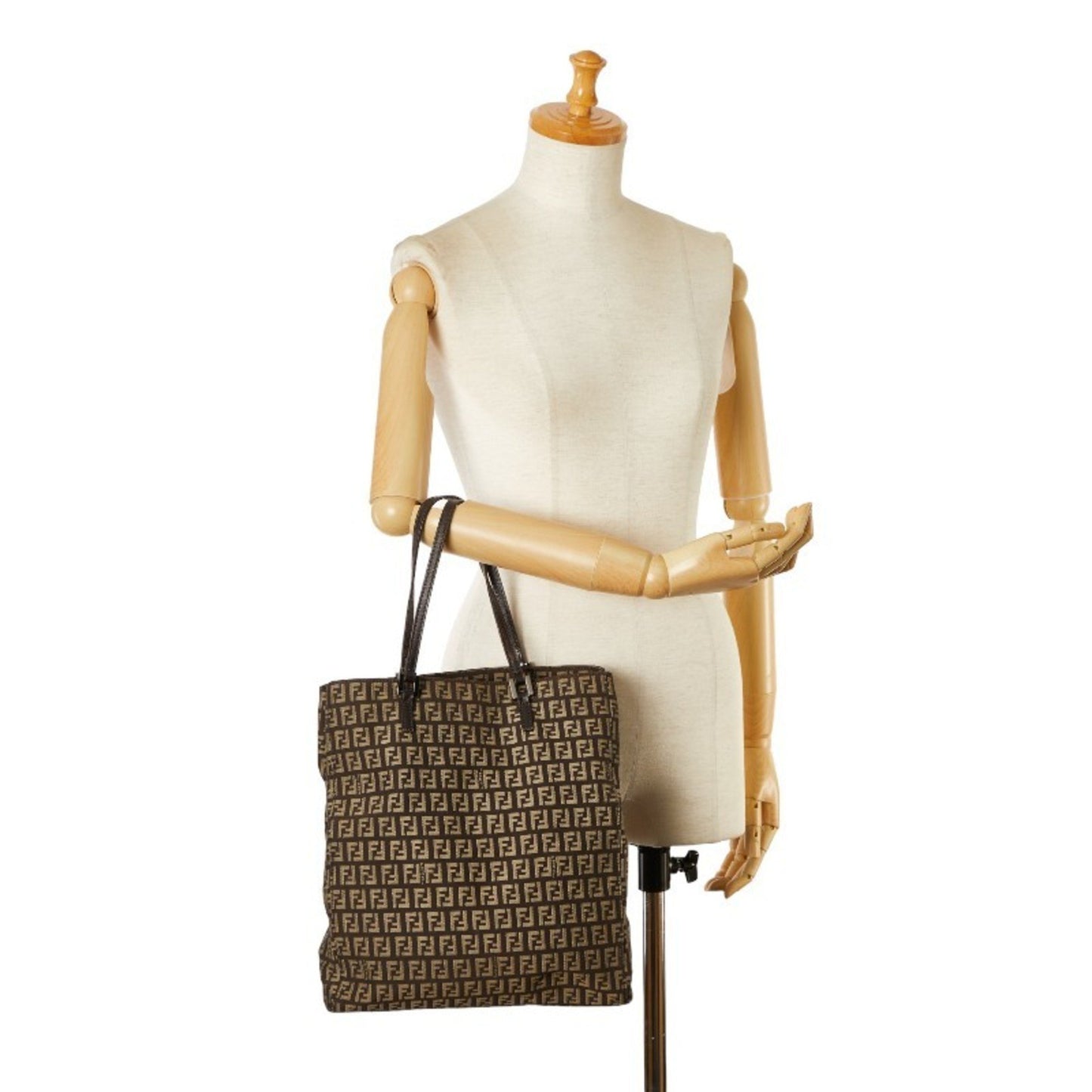 Fendi Zucchino Brown Canvas Tote Bag