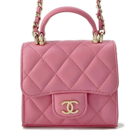 Chanel Coco Mark Pink Leather Shoulder Bag