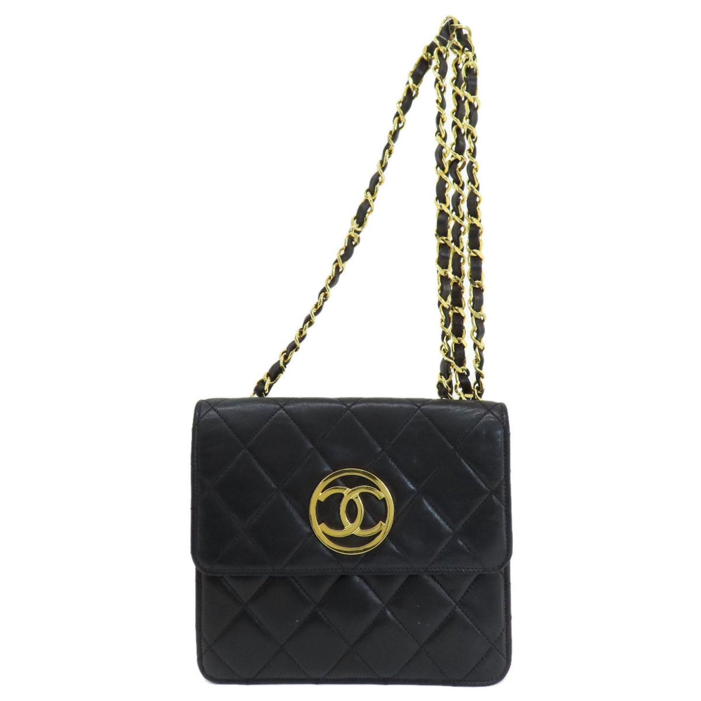 Chanel Coco Mark Black Leather Shoulder Bag