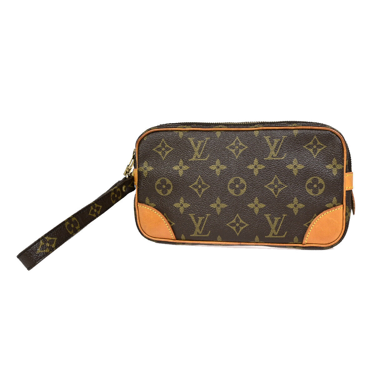 Louis Vuitton Marly Dragonne Brown Canvas Clutch Bag