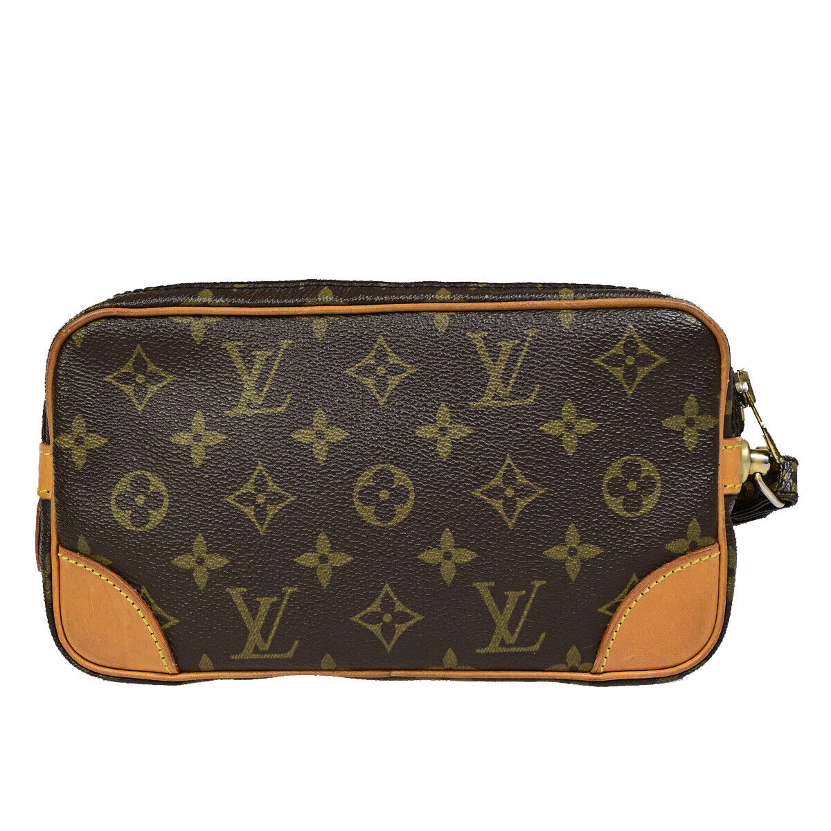 Louis Vuitton Marly Dragonne Brown Canvas Clutch Bag