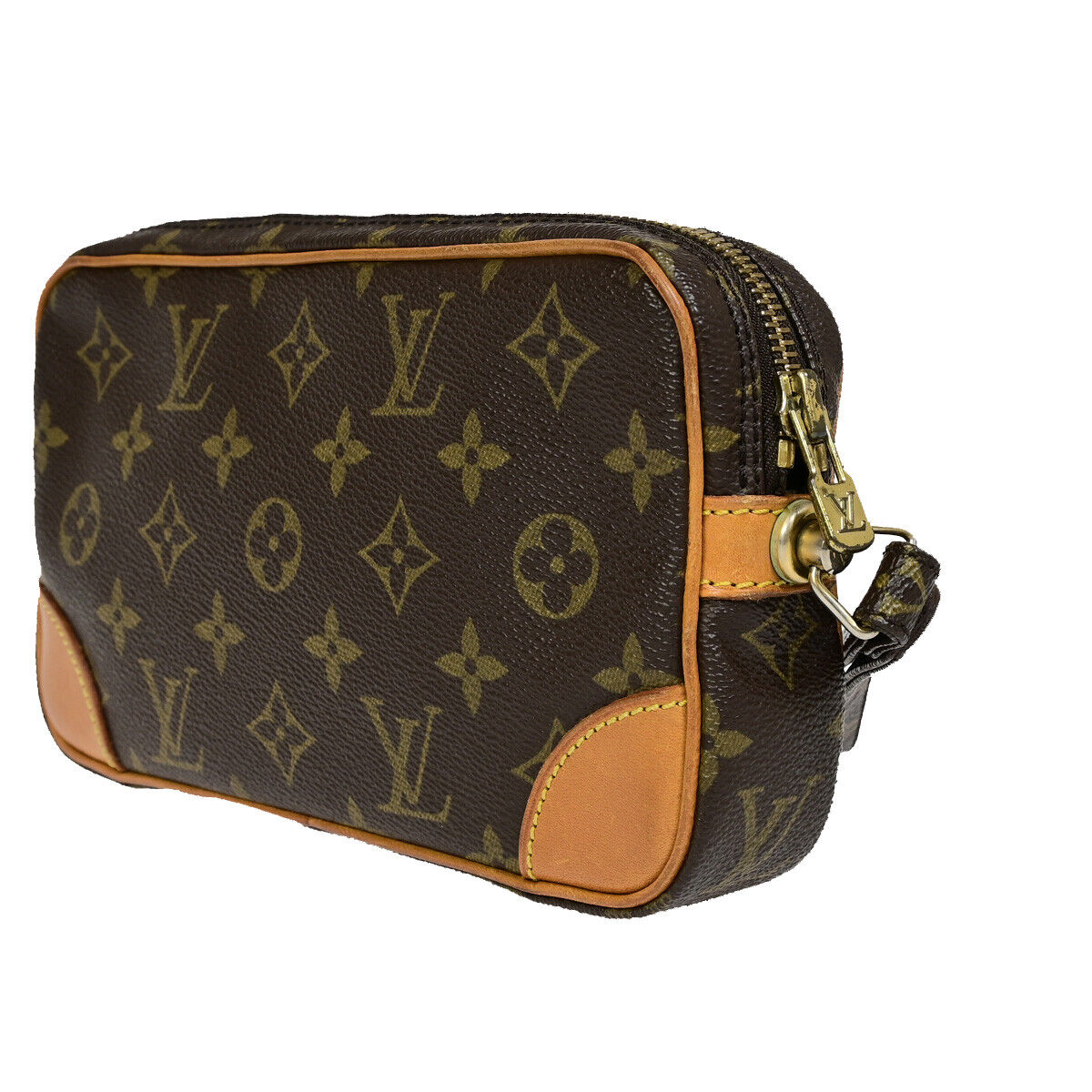 Louis Vuitton Marly Dragonne Brown Canvas Clutch Bag