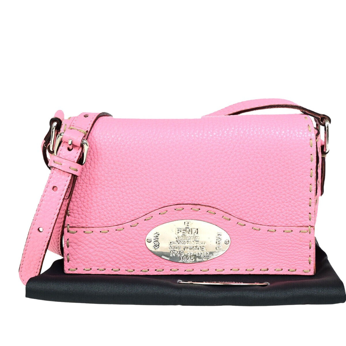 Fendi Selleria Pink Leather Shoulder Bag