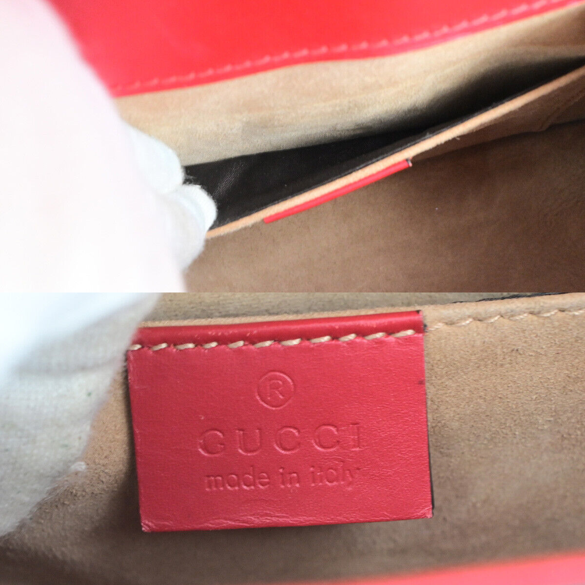 Gucci Sylvie Red Leather Hand Bag