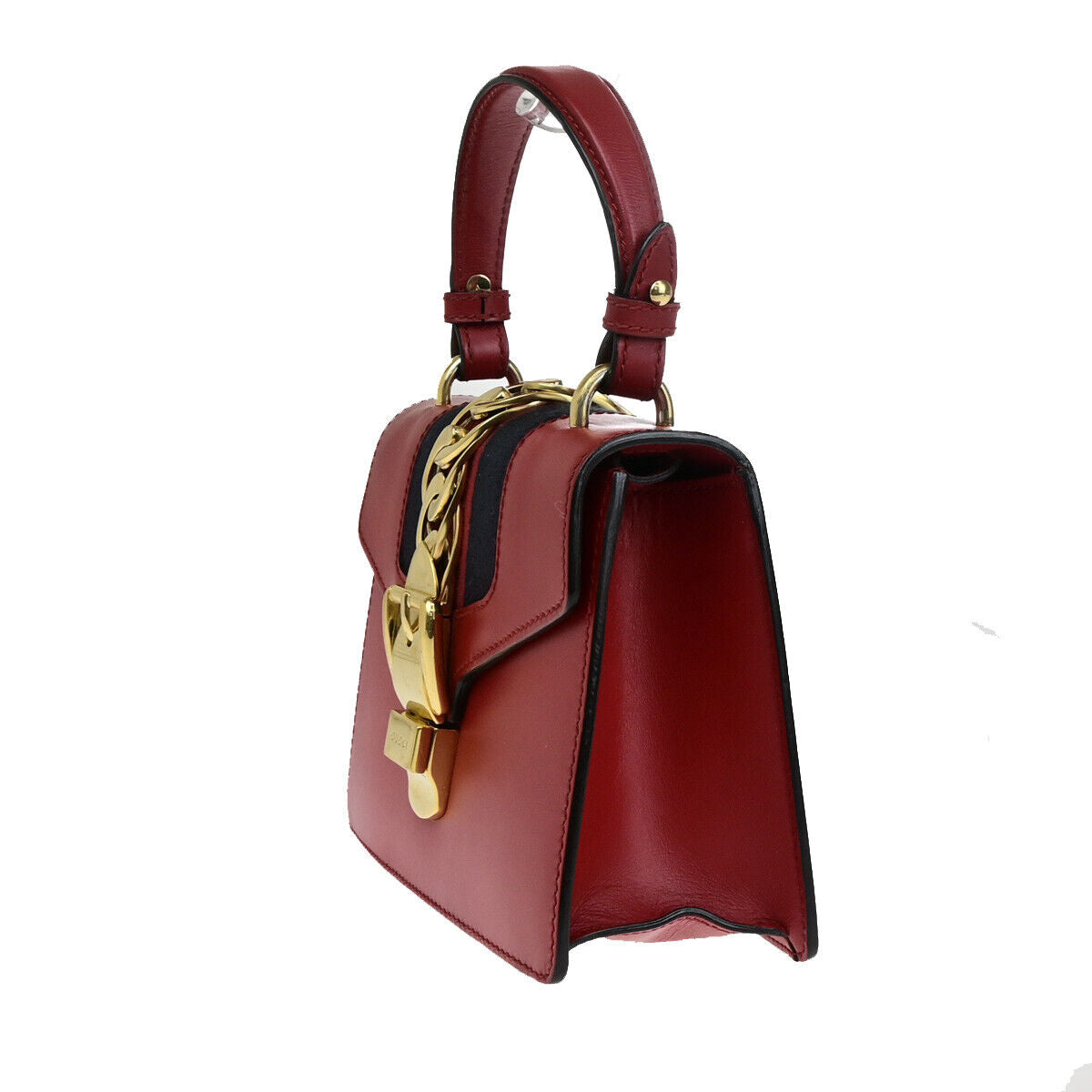 Gucci Sylvie Red Leather Hand Bag