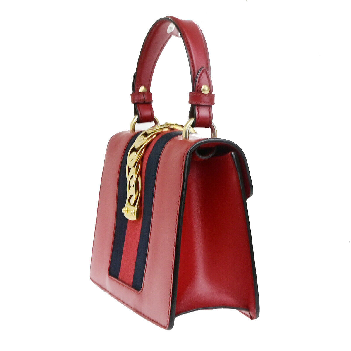 Gucci Sylvie Red Leather Hand Bag