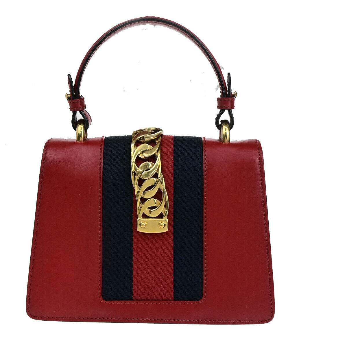 Gucci Sylvie Red Leather Hand Bag