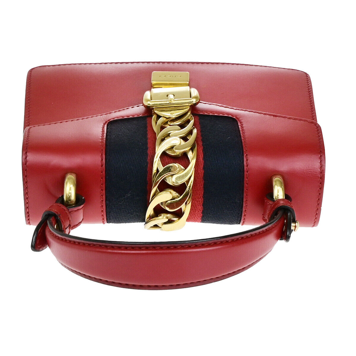 Gucci Sylvie Red Leather Hand Bag